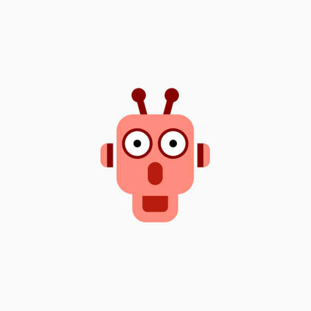 Robot head icon. Vector AI technology concept symbol or design element in flat style.のイラスト素材