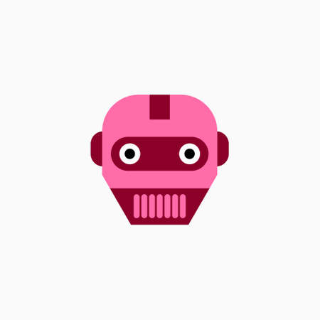 Robot head icon. Vector AI technology concept symbol or design element in flat style.のイラスト素材