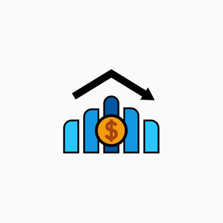 Business, diagram, profit, progress flat icon design in Filled outline style.のイラスト素材