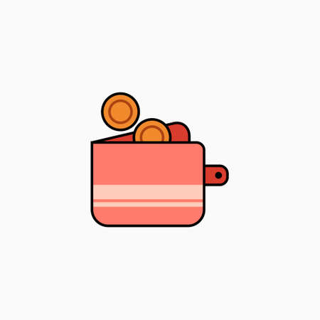 Wallet flat icon vector illustration isolated on white background.