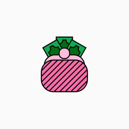 Wallet flat icon vector illustration isolated on white background.のイラスト素材