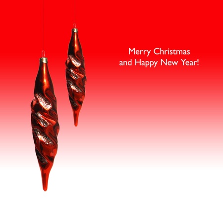 Christmas greeting card in red and white colorsの写真素材