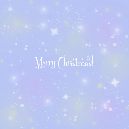 Light blue background with the snow and the stars with Christmas Greetingsの写真素材