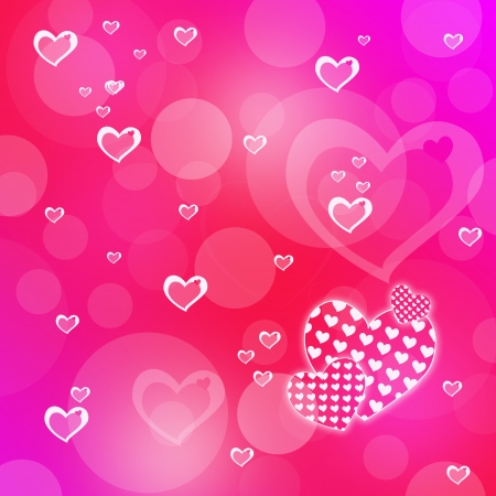 Pink abstract romantic background with heartsの写真素材