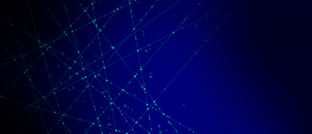 Abstract technology background with lines and glowing dots