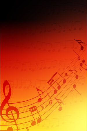 musical notes on golden backgroundの写真素材