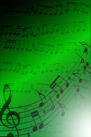 musical notes on green backgroundの写真素材