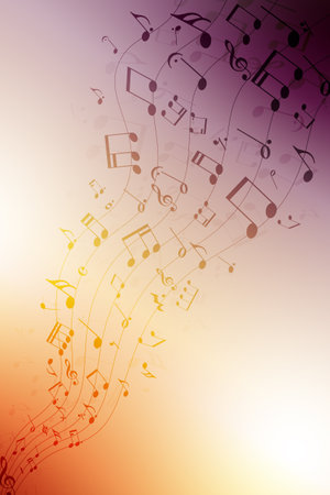 musical notes backgroundの写真素材