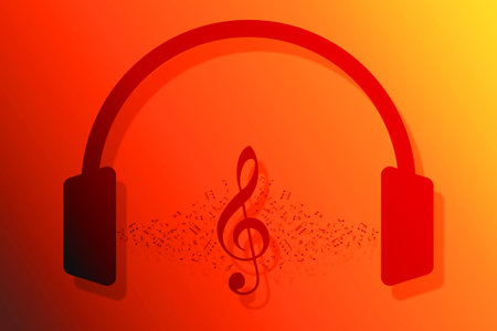 Music notes illustration backgroundの写真素材