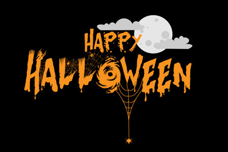 Happy Halloween concept on black backgroundの写真素材