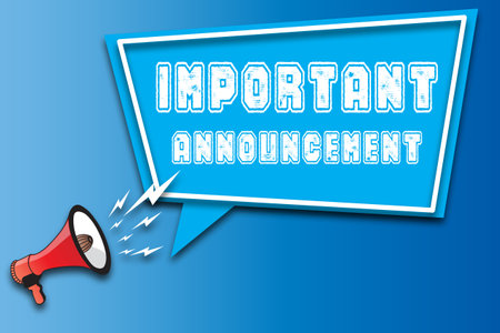 Megaphone Important Announcement written on speech bubbleの写真素材