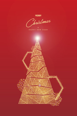 Christmas new year abstract golden treeの写真素材