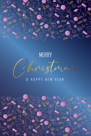 Christmas New Year red gold abstract shape setの写真素材