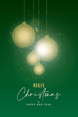 Christmas gold glitter art holiday decoration cardの写真素材