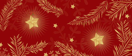 Christmas and New Year gold bannerの写真素材