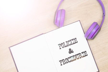 Policies and Procedures text on notebook, Law conceptの写真素材