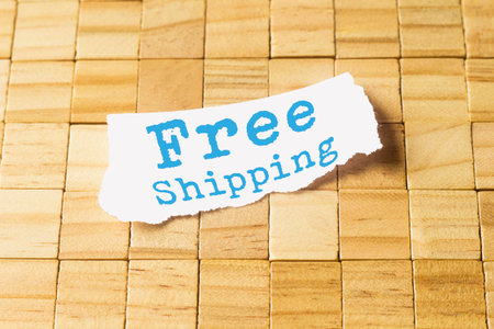 Free shipping on small paper, business conceptの写真素材