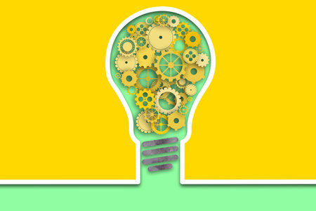 light bulb gearsの写真素材