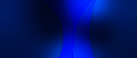blue abstract background with flowing particles. Dynamic waves