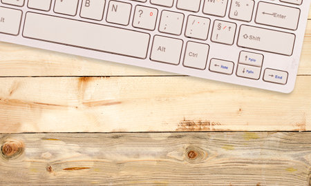 Computer keyboard and on the desk