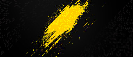 Black and yellow abstract grunge background with halftone styleの写真素材