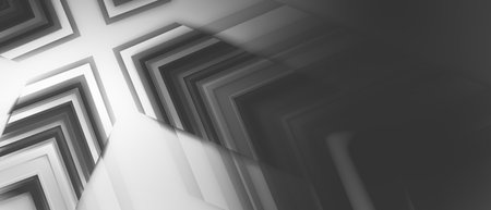 Technology banner design with white and grey arrowsの写真素材