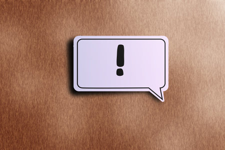 Information Sign Speech Bubble Isolated On cardboard Backgroundの写真素材