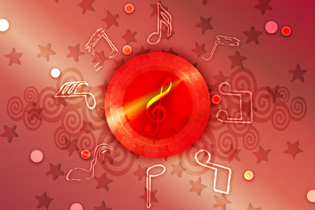 abstract red music backgroundの写真素材