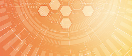 Abstract background hexagons design. science futuristic energy technology. Hi-tech digital conceptの写真素材