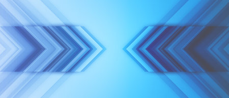 Technology banner design with blue arrowsの写真素材