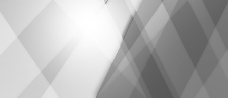 White and grey modern abstract wide banner with geometric shapesの写真素材