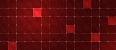 Image of red squares with white markers over grid backgroundの写真素材