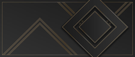 Modern black and white cover design set. Luxury creative golden line pattern