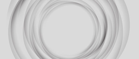 Abstract modern white and gray gradient circles layers lighting backgroundの写真素材