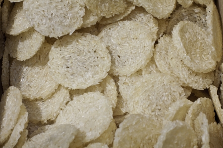 Sweetmeat made of steamed sticky rice.Dry-cooked rice that dry out for longer time keepingの写真素材