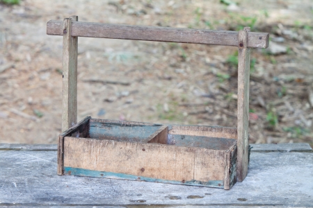 Old wooden tool box for keeping tooling の写真素材
