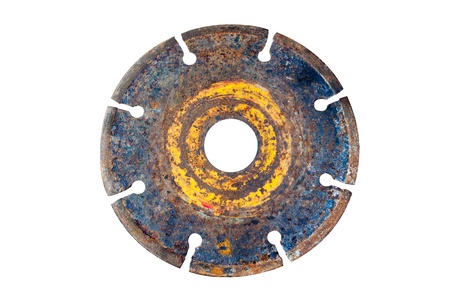 The used abrasive or grinder on white background の写真素材