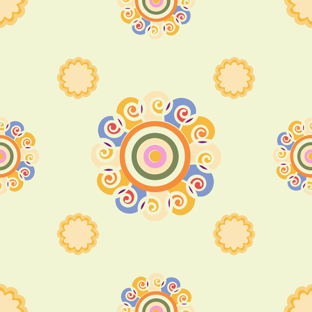 Colorful seamless artistic with yellow のイラスト素材