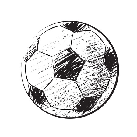 Football drawing with shade on white backgroundのイラスト素材