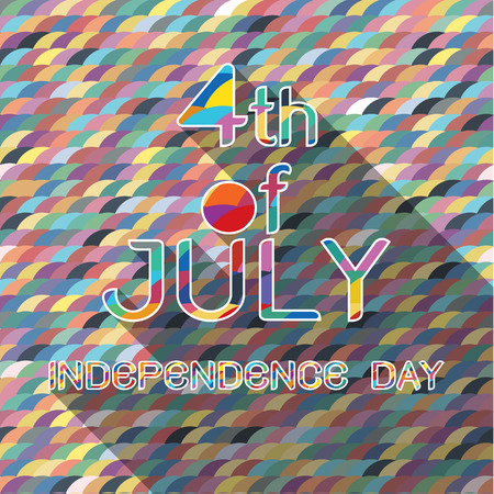 4th of july of american independence day with pattern background and shadowのイラスト素材