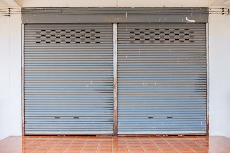 Old rolling steel shutter door in Thailand