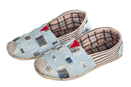 Isolated pair of casual shoes  on white with clipping path