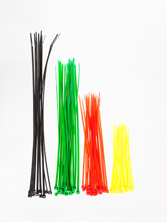Multicolor of nylon cable tile isolated on white background