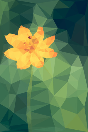 Polygonal of cosmos flower background.vectorのイラスト素材