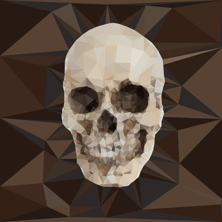 Human skull in geometric triangular styleのイラスト素材