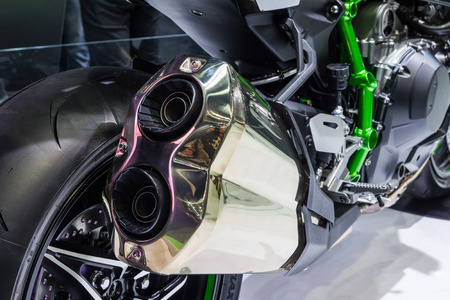 NONTABURI, THAILAND - 2 DEC : Kawasaki Ninja H2,Built Beyond Belief, showed in 31th Thailand International Motor Expo on 2 December 2014のeditorial素材