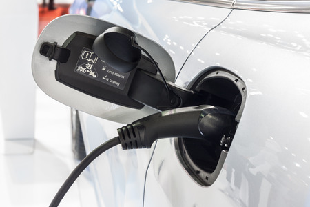 Nonthburi,Thailand - March 26th, 2015: Charging dock with Porsche universal charger (AC) is like a private filling station,showed in Thailand the 36th Bangkok International Motor Show on 26 March 2015のeditorial素材