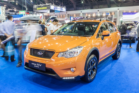 Nonthaburi,Thailand - March 26th, 2015: Subaru XV sport,the crossover designed to meet inpossible expectations,showed in Thailand the 36th Bangkok International Motor Show on 26 March 2015のeditorial素材