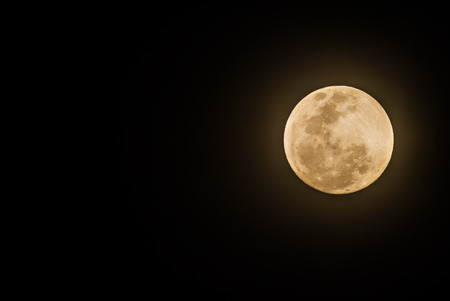 Full moon on dark sky before lunar eclipse  night