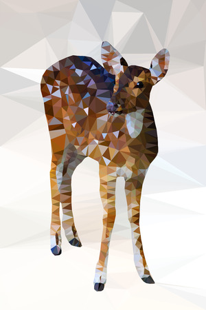 Low poly geometric of deer,vector triangular shape mosaicのイラスト素材